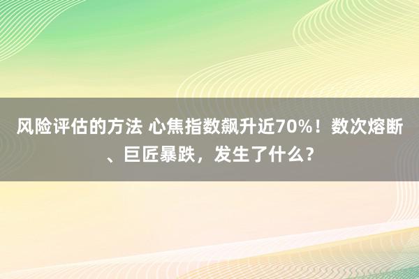 风险评估的方法 心焦指数飙升近70%！数次熔断、巨匠暴跌，发生了什么？