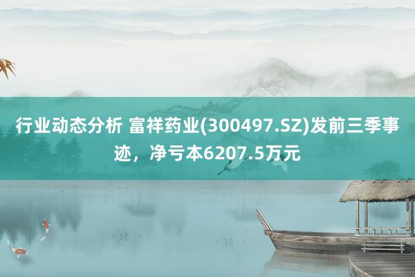 行业动态分析 富祥药业(300497.SZ)发前三季事迹，净亏本6207.5万元