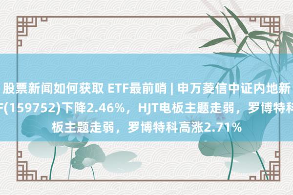 股票新闻如何获取 ETF最前哨 | 申万菱信中证内地新动力主题ETF(159752)下降2.46%，HJT电板主题走弱，罗博特科高涨2.71%