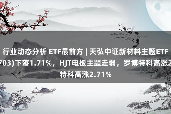 行业动态分析 ETF最前方 | 天弘中证新材料主题ETF(159703)下落1.71%，HJT电板主题走弱，罗博特科高涨2.71%