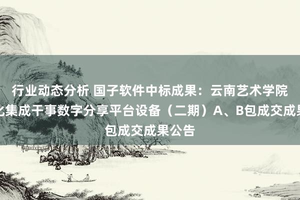 行业动态分析 国子软件中标成果：云南艺术学院一体化集成干事数字分享平台设备（二期）A、B包成交成果公告