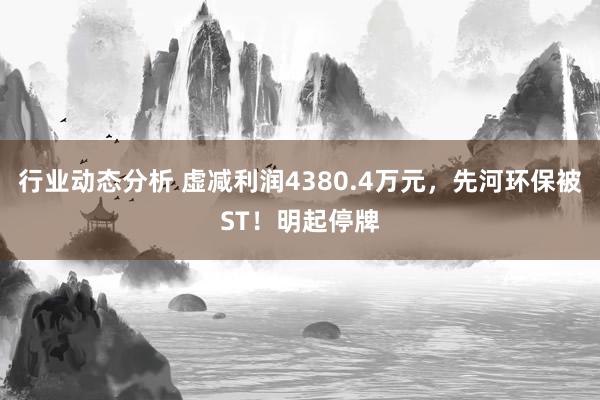 行业动态分析 虚减利润4380.4万元，先河环保被ST！明起停牌